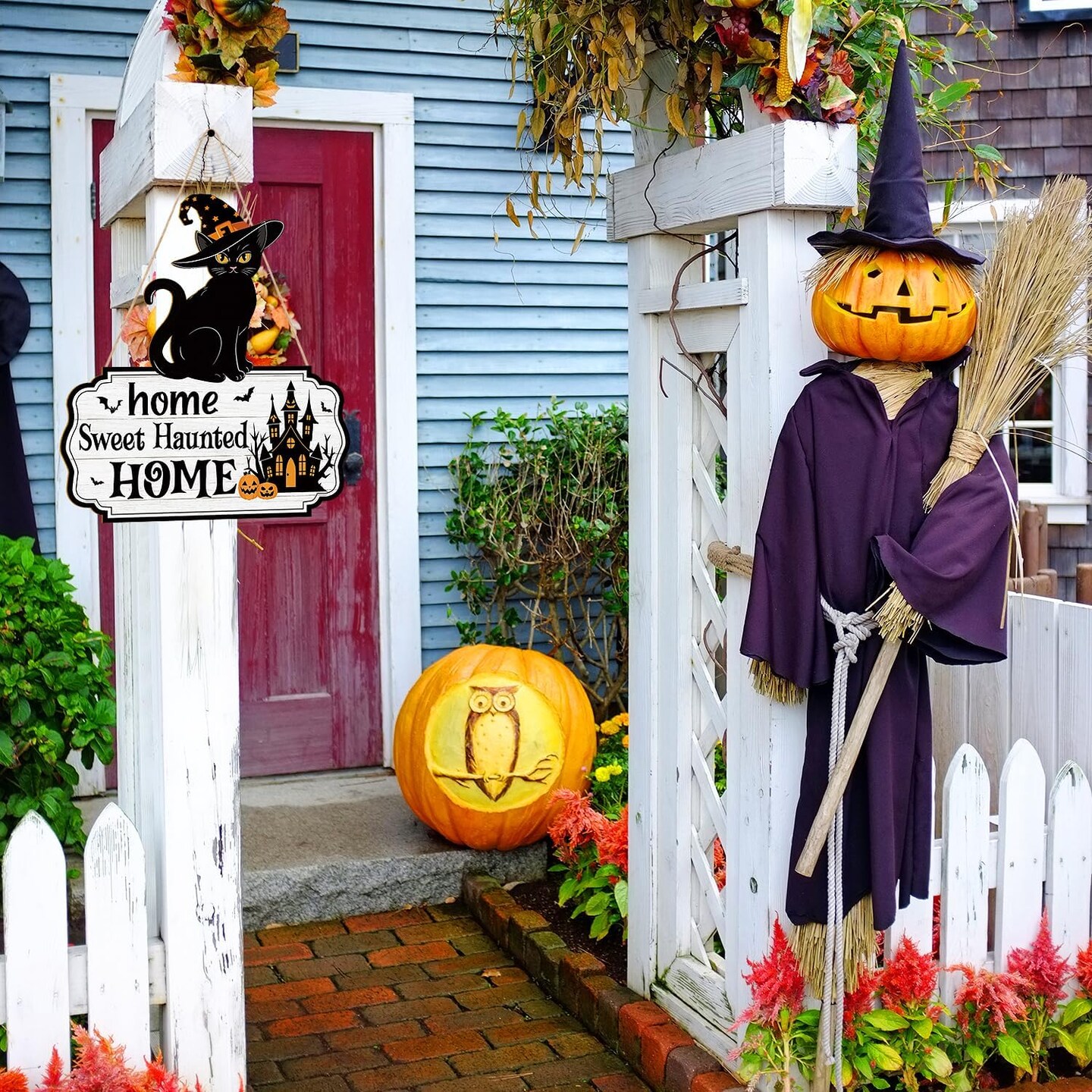 Halloween Decoration Wooden Black Cat (Black)