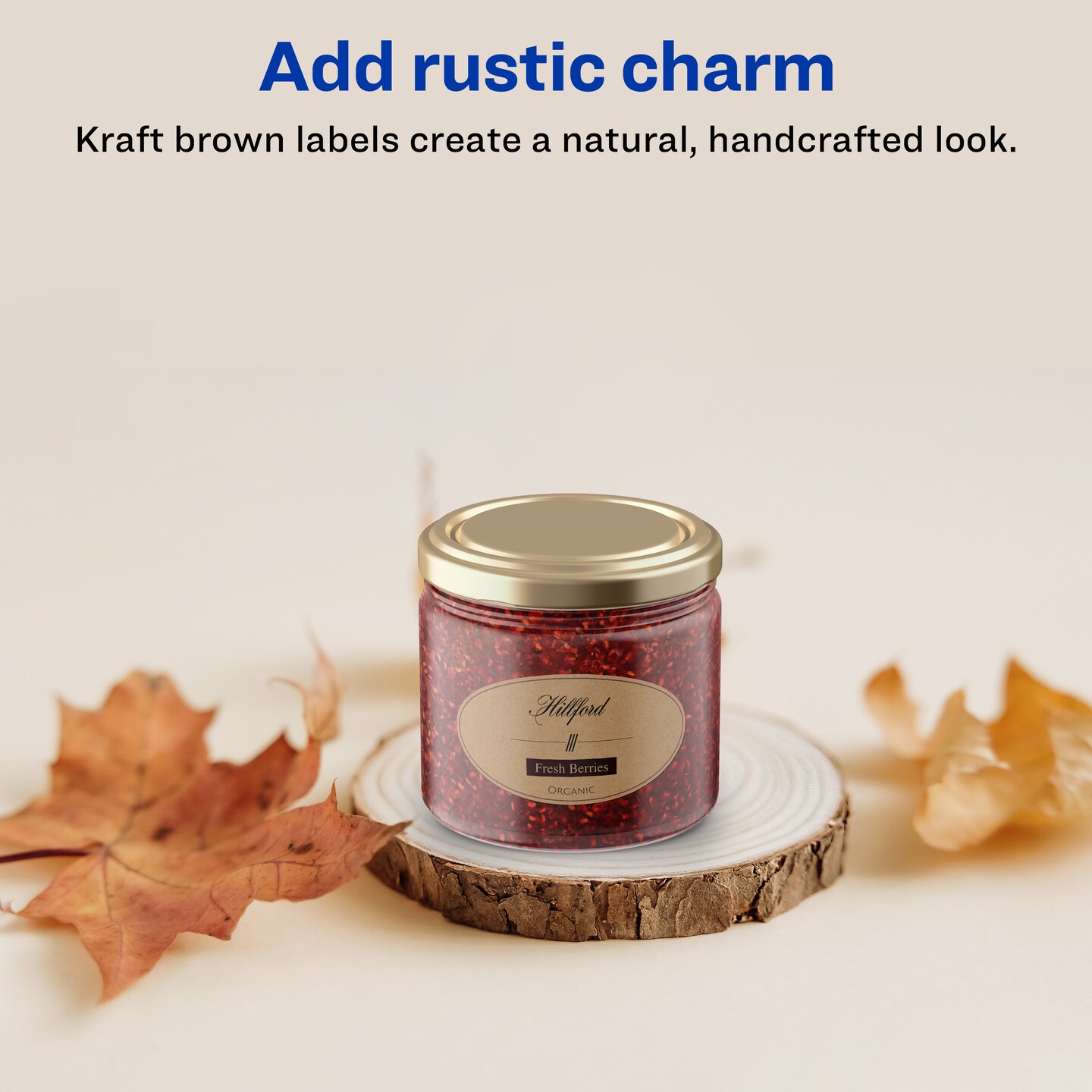 Avery Kraft Brown Oval Labels with Sure Feed, 1-1/8&#x22; x 2-1/4&#x22;