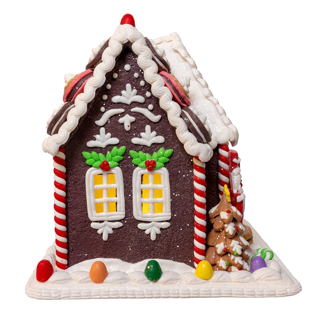 Kurt Adler 9.5-Inch Battery Operated LED Gingerbread Cookie House