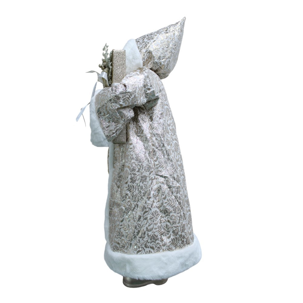 40” African American Santa Claus Figure Ivory & Gold Christmas Decoration