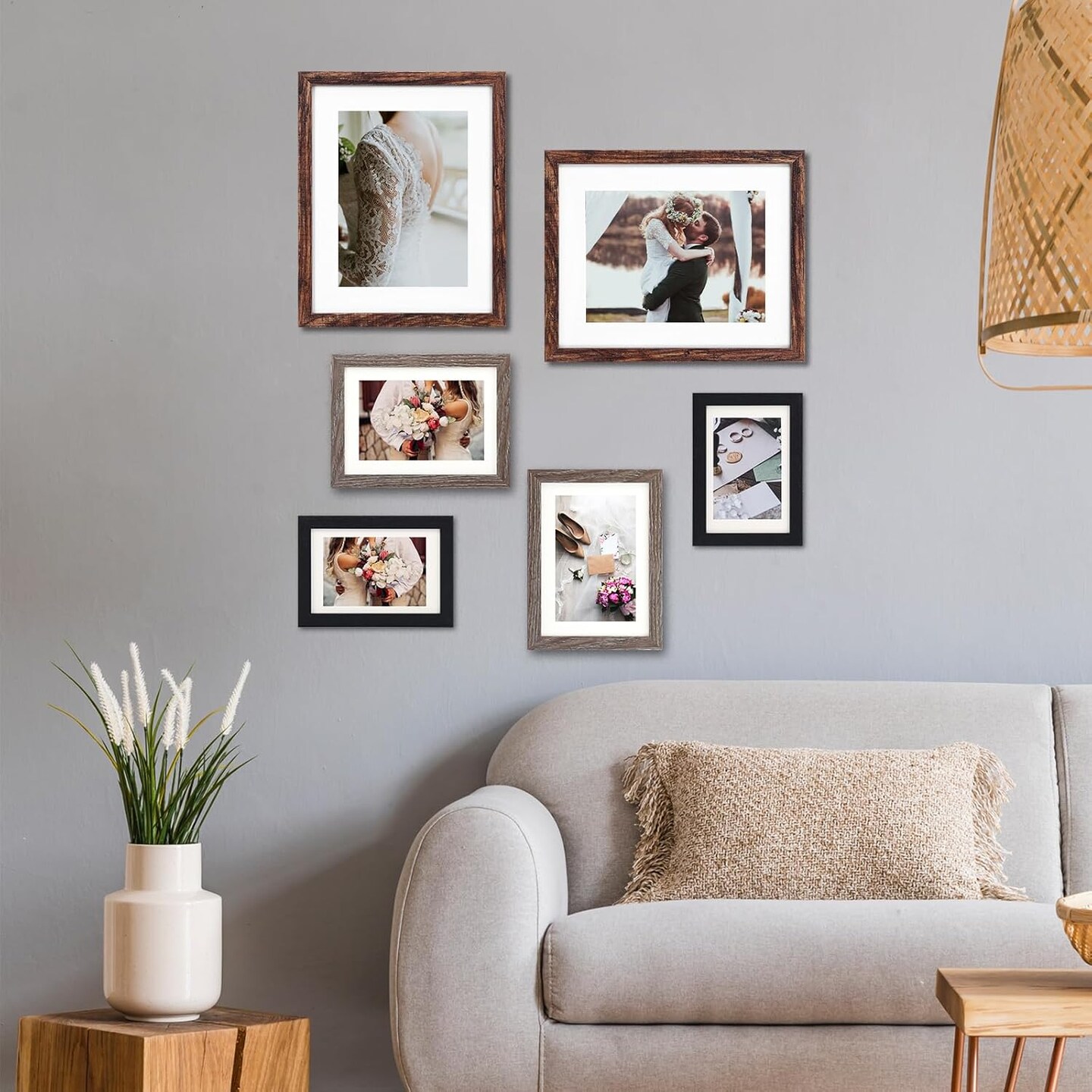 Fixwal Picture Frames Set(Brown&#x26;Black)8&#x22;L x 10&#x22;W