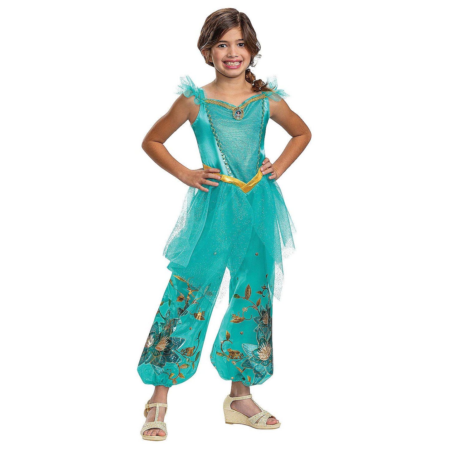 Toddler Deluxe Jasmine Costume Disney Princess, Perfect for Themed Events Toddler Medium Fits Sizes 3T–4T
