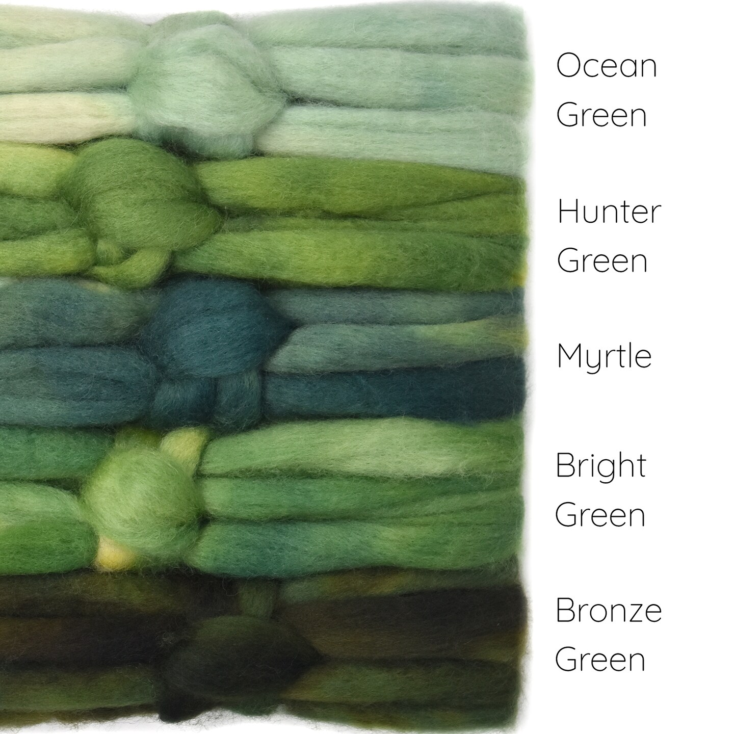 5oz BFL Hand Dyed Fiber - Soft Lustrous Wool Top Roving Pre-Drafted for Hand or Wheel Spinning, Felting, Blending, Weaving, and Crafts