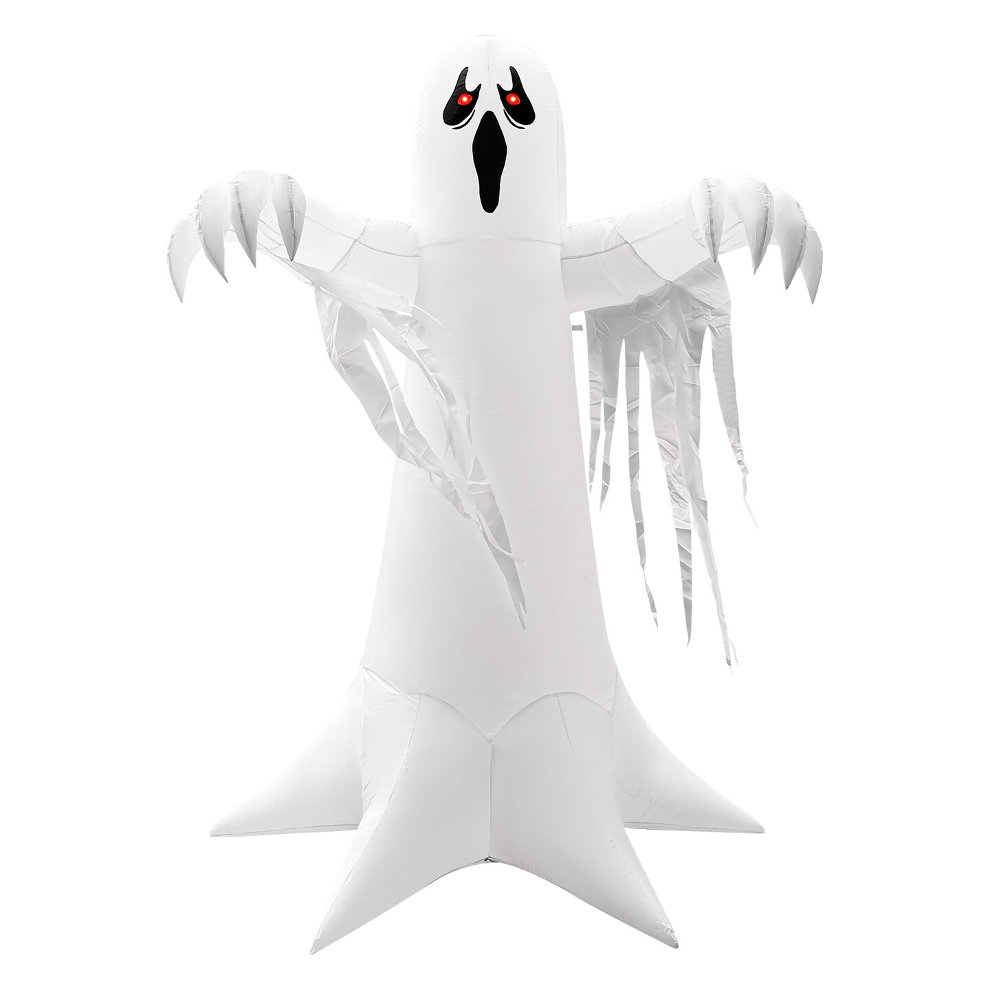 GOOSH 8.2FT Animated Inflatable Ghost with Red LED Lights – Spooky Light-Up Halloween Yard Decoration