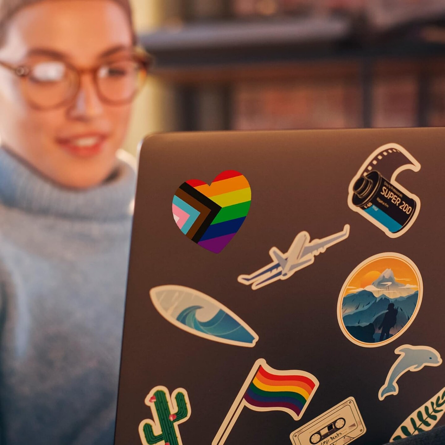 1000PCS LGBTQ Heart Stickers for Pride Month, Progress Pride Flag Stickers Rainbow Love Flag LGBTQ+, Waterproof Sticker Packs for Pride Decorations