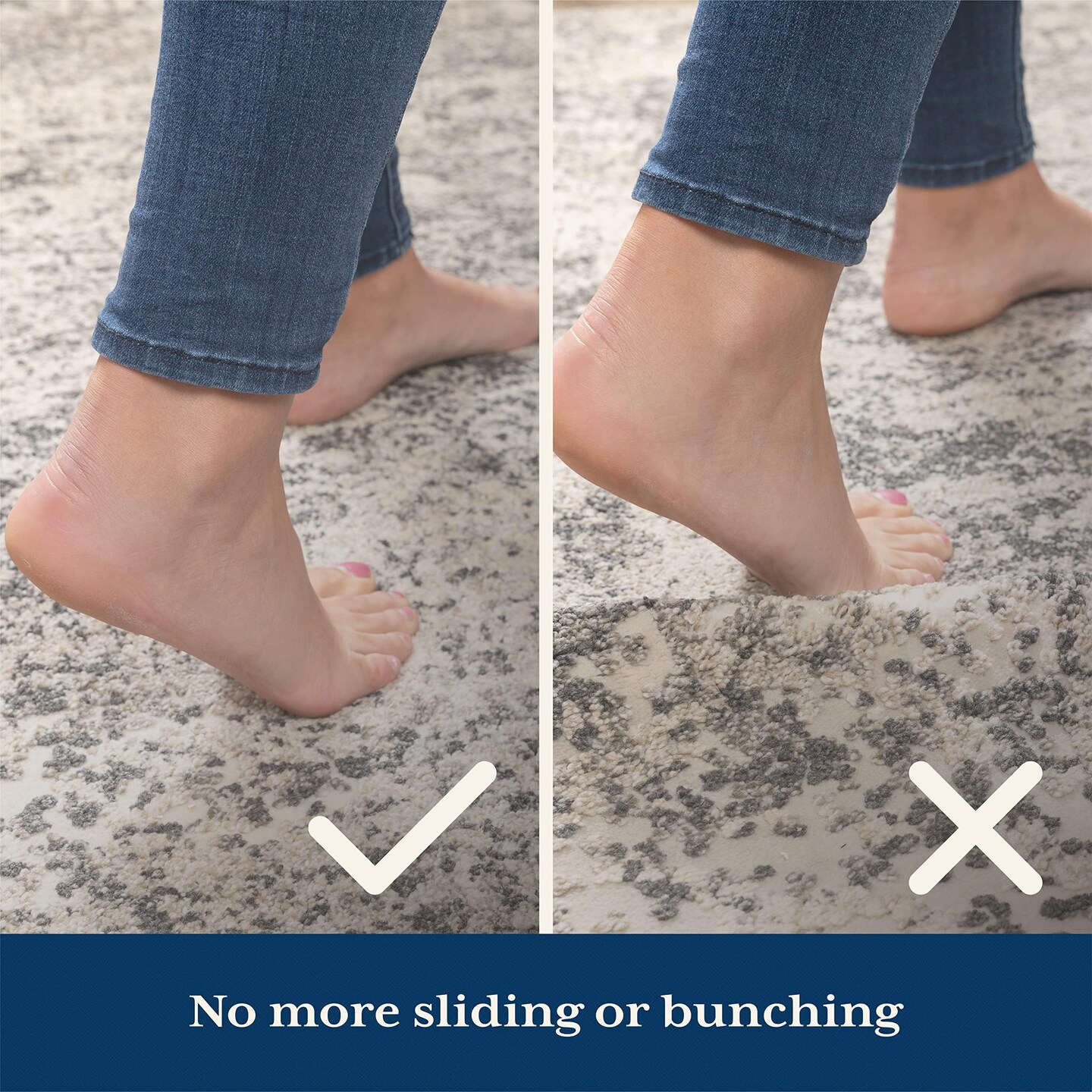 Rug Gripper Pad for Hardwood Floors, Thick Cushion Non Slip Rug Pads for Area Rugs, Rug Grippers for Tile Floors, Under Carpet Anti Skid Mat, Keep Your Rugs Safe and in Place, 2x3 Ft