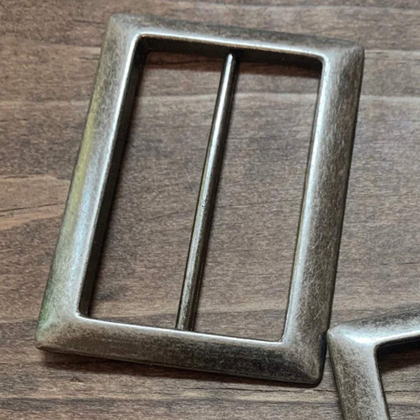 2.5&#x22; Gray Metal Buckle Slider Antique Brass Ribbon Adjuster