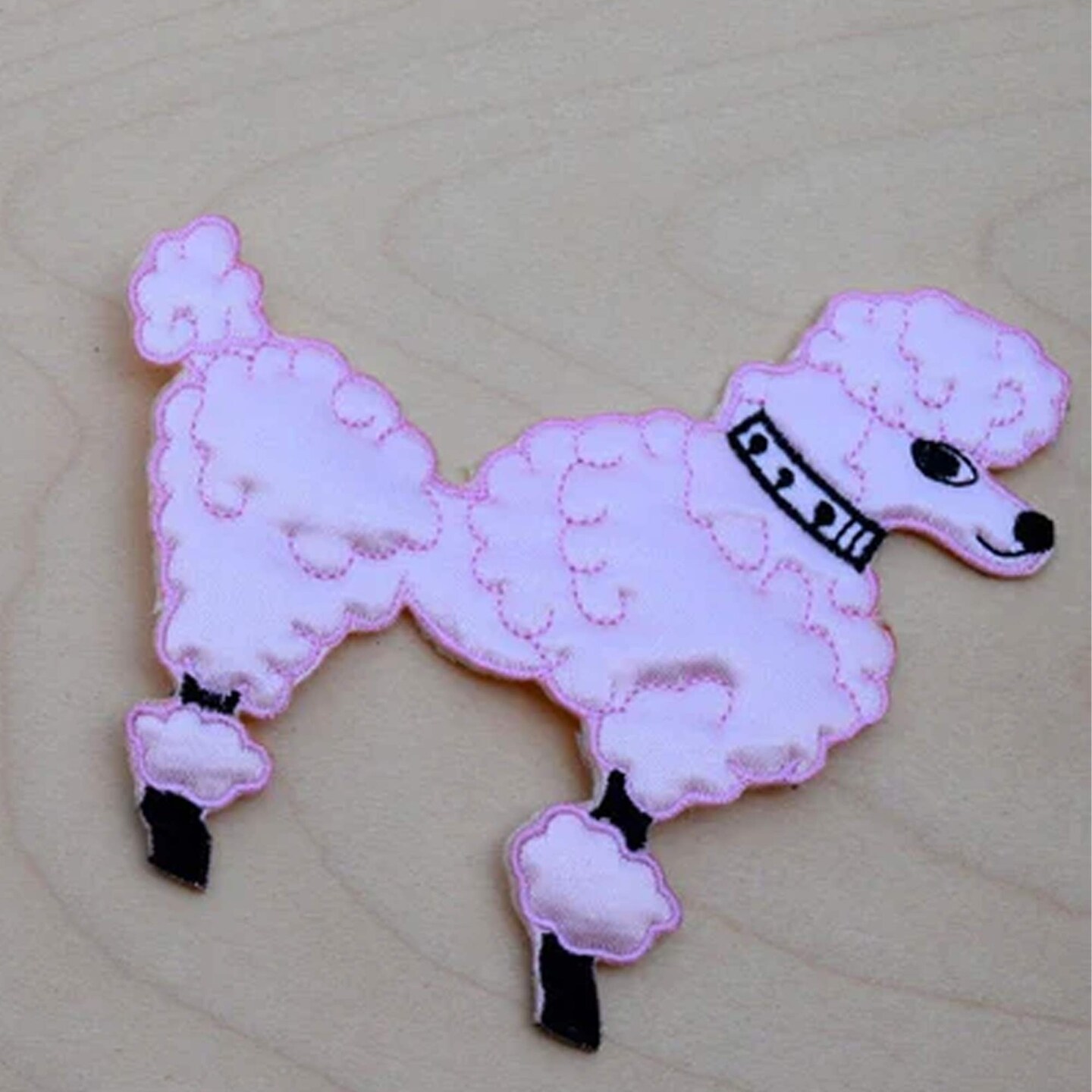 Baby 3" Dimensional Design Mini Applique Iron On Poodle Patch Pink