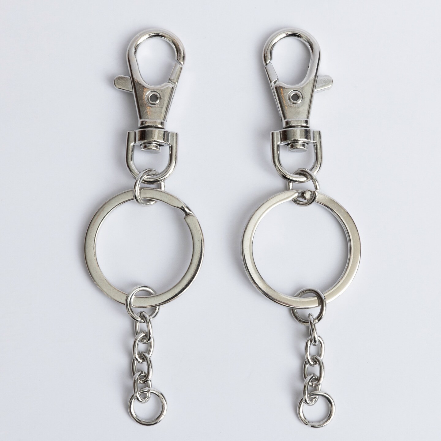 Silver Classic Key Rings with Lobster Hook 2pc