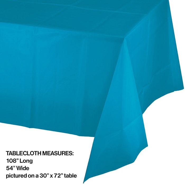 12 pc Bulk Turquoise Plastic Table Covers 54 inch x 108 inch