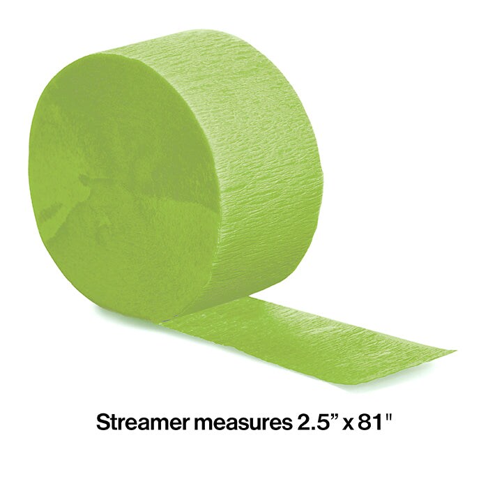 12 pc Bulk Fresh Lime Green Crepe Streamer 81 fts