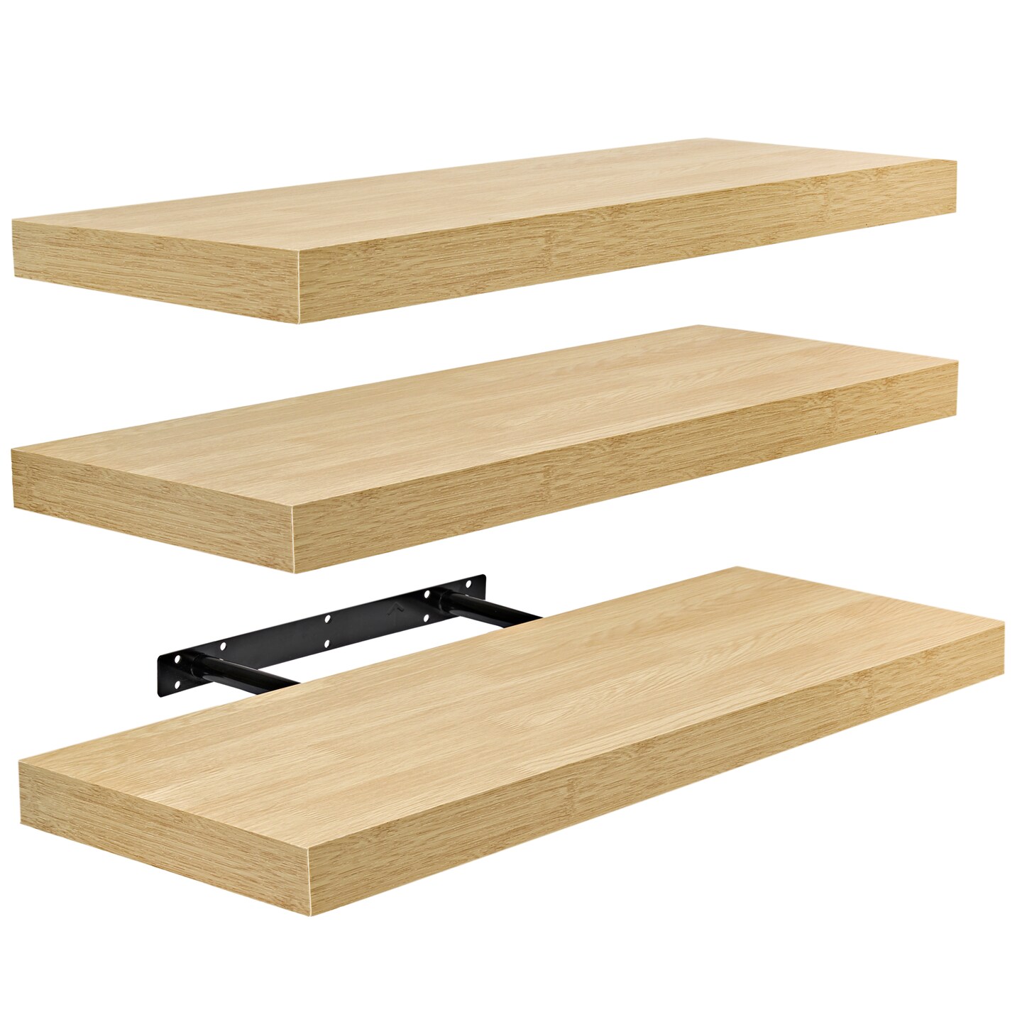 Sorbus Floating Shelves 3 Pack, 24-Inch Wall Mounted Shelves for Wall Decor and Storage with Invisible Brackets