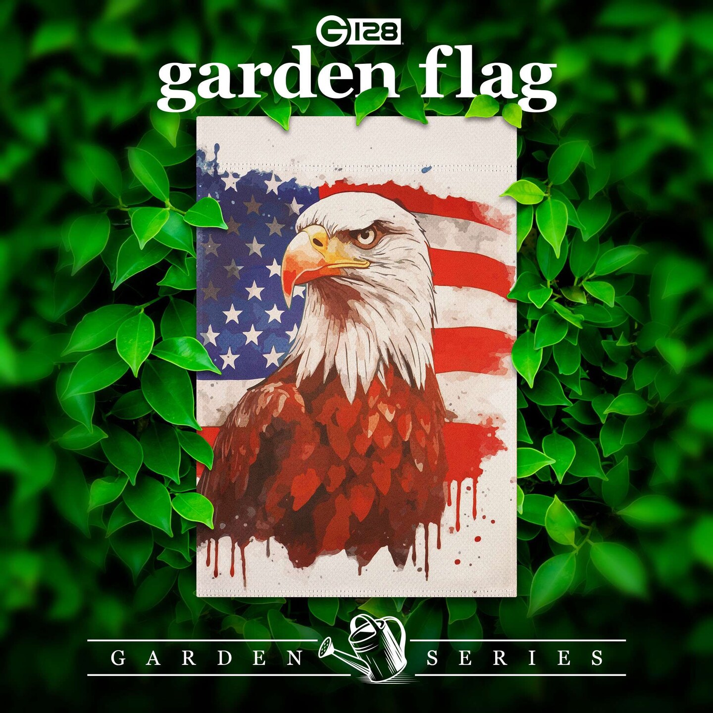 G128 Patriotic Bald Eagle Garden Flag 12x18 In Double Sided Independence Day Yard Garden Lawn Decoration