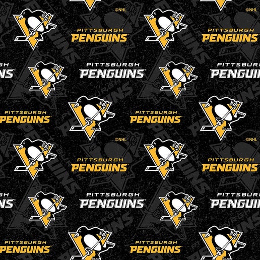NHL Licensed Pittsburgh Penguins 1199-PEN Cotton Fabric by the Yard