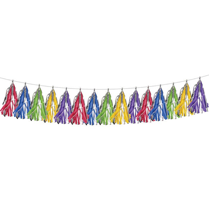 6 pc Bulk Primary Color Tassel Garlands