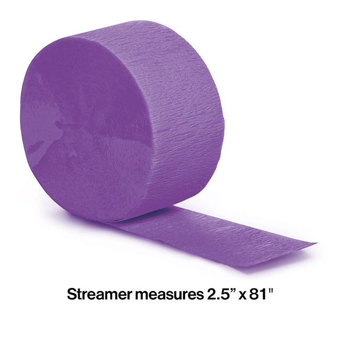 12 pc Bulk Amethyst Purple Crepe Streamer 81 ft