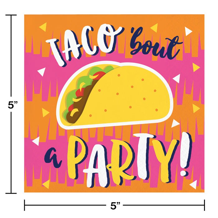 192 pc Bulk Fiesta Fun Taco Beverage Napkins
