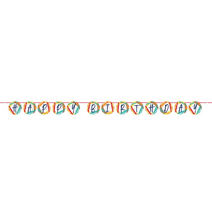 12 pc Bulk Birthday Stripes Banners