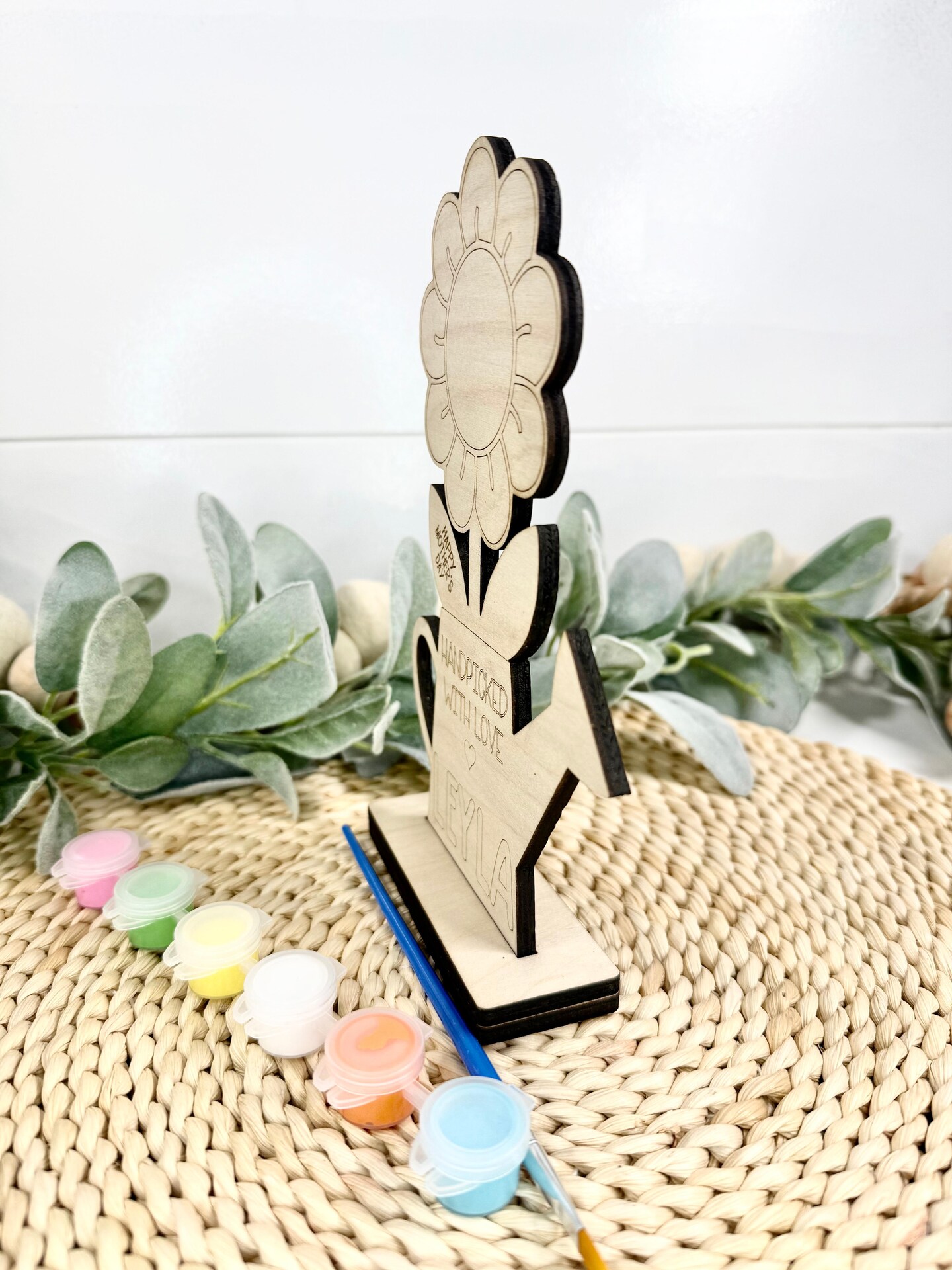 Wooden Flowers For Crafts Weysat Pcs Mother's Day Paint Craft