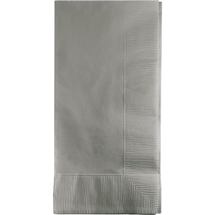 600 pc Bulk Shimmering Silver 2 Ply Dinner Napkins