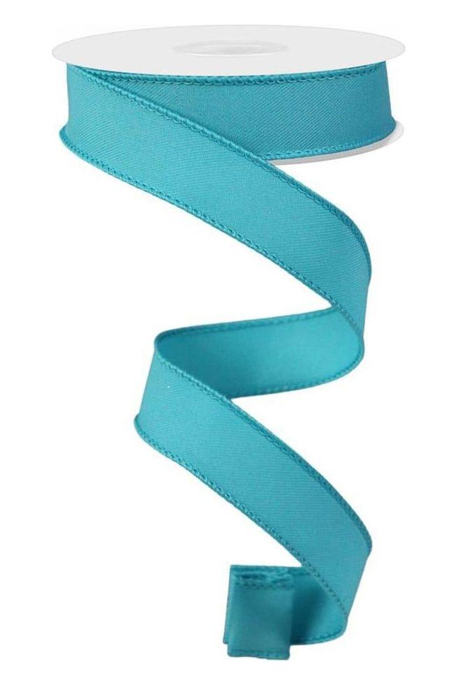 7/8&#x22; Diagonal Weave Ribbon: Turquoise (10 Yards)