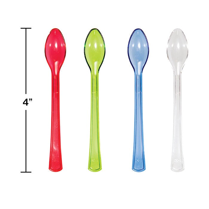 144 pc Bulk Assorted Translucent TrendWare Mini Spoons