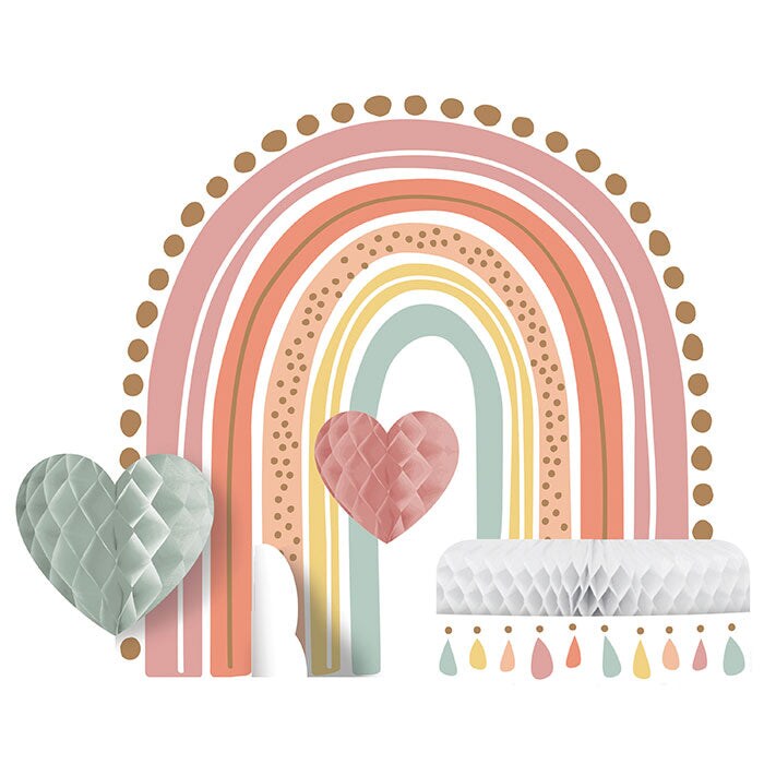 6 pc Bulk Boho Rainbow Centerpieces
