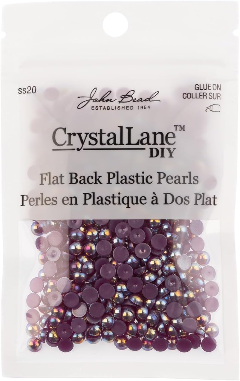 Crystal Lane DIY SS20(5mm) Plastic Pearl Flatback Rhinestones, 575pcs