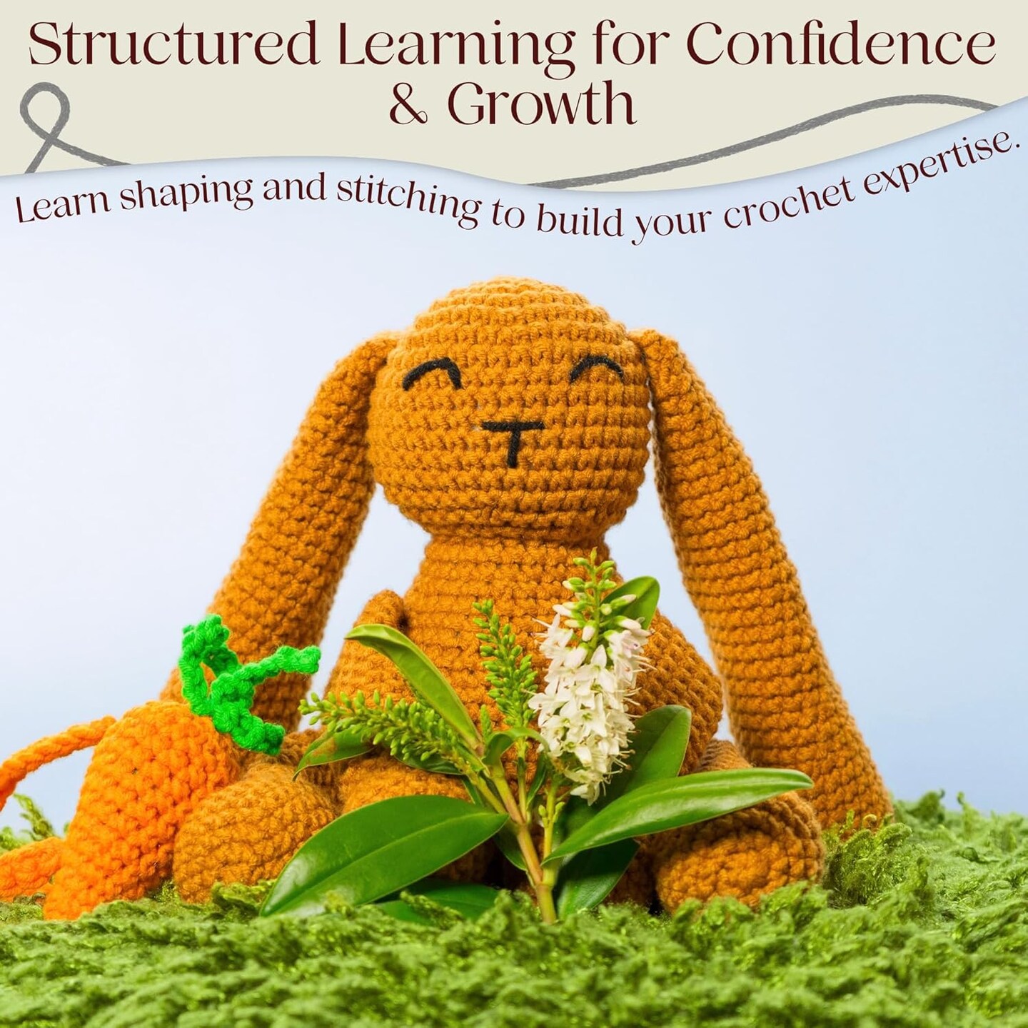 Level 3 Intermediate Crochet Kit for Adults – Amigurumi Bunny Crochet