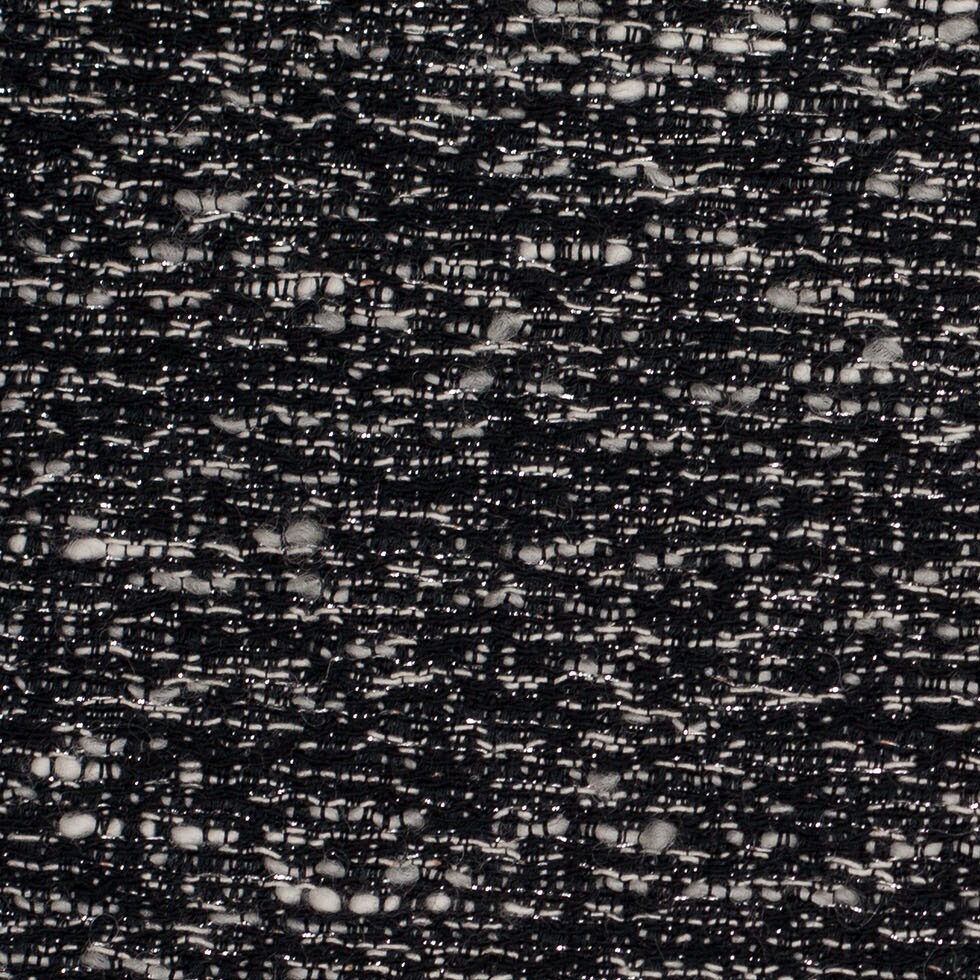 1 Yard Italian Black/White Metallic Wool Woven