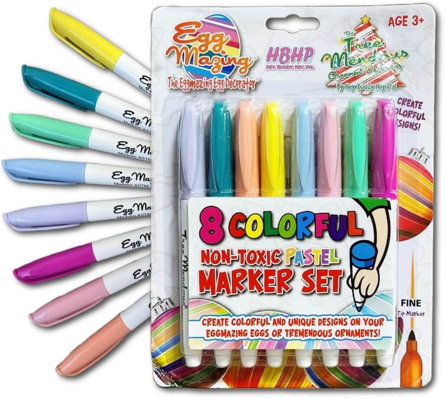 Treemendous Ornament Decorator Replacement Marker Set – 8 Colorful