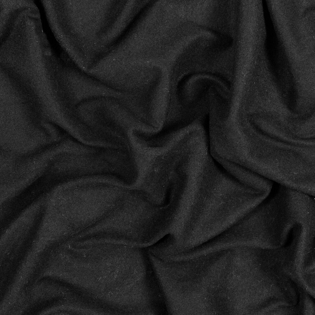 1 Yard Black Bamboo Cotton Stretch Knit Fleece Fabric Soft Solid Medium Weight 60 inch Width