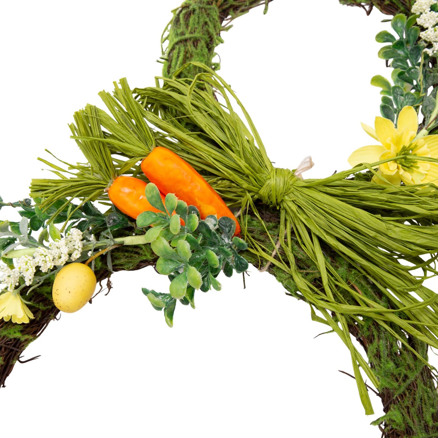 27 Inch Easter Wreath Artificial Easter Rabbit Wreath Spring Bunny Wreath for Front Door Easter Decorations with Pastel Eggs Carrots and Flowers for Home Decorations