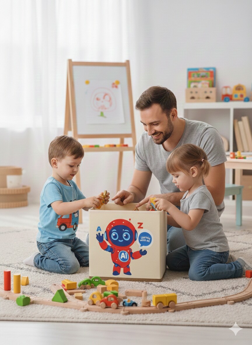 BABIES ヒンジボックス A セット Robot Toy Storage Organizer Cube | Washable Collapsible Fabric Bin