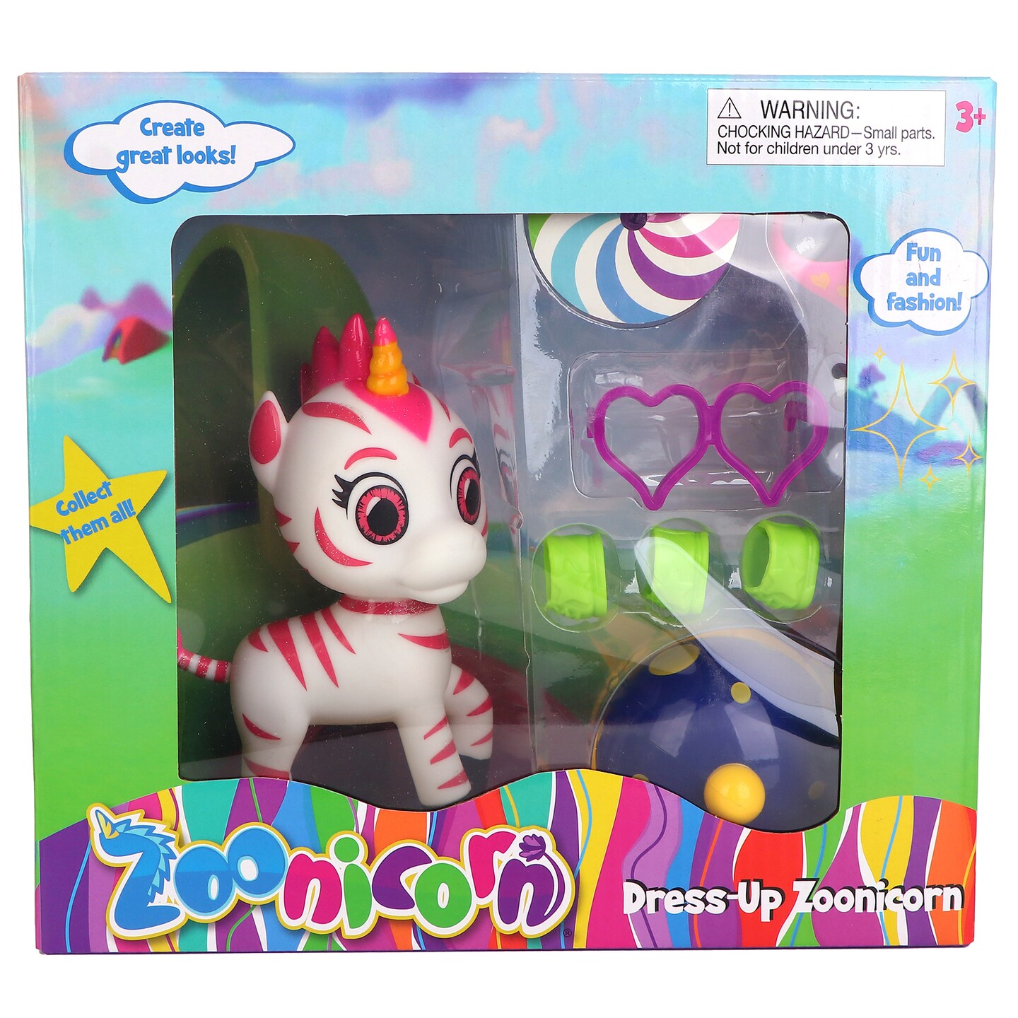 Zoonicorn: Dress-Up - Surprise Assorted Character-Style - 5" Miniature Figure w/ Interchangeable Clothing Accessories, Switch-Up Toy Playset, Kids 3+