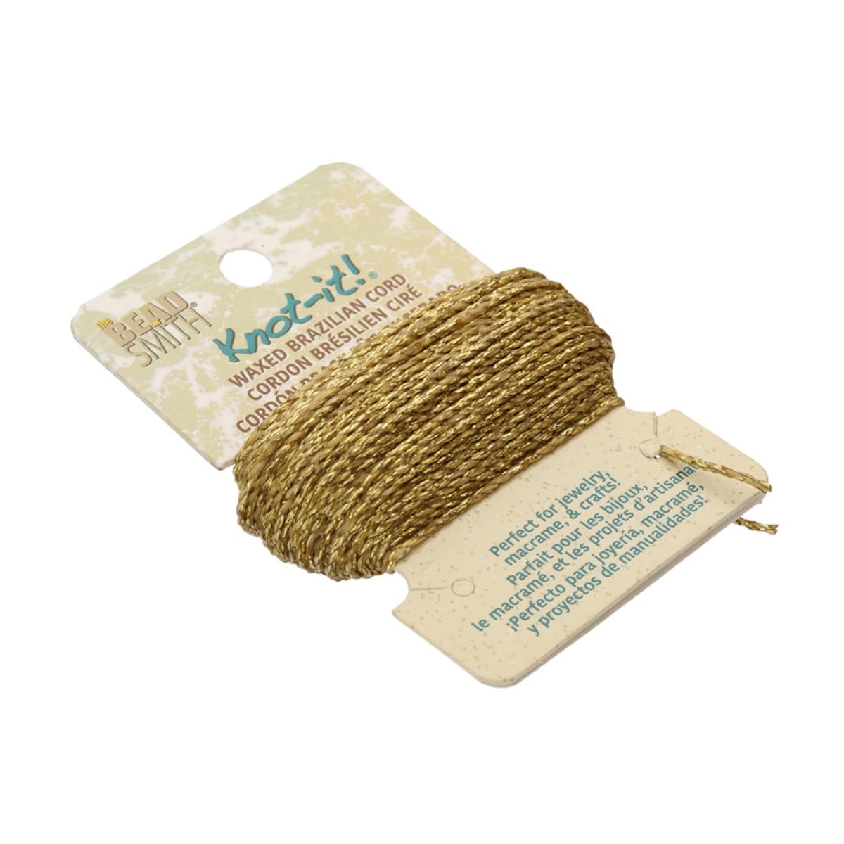 The Beadsmith Waxed Brazilian Cord, 0.7 mm Diameter, Light Wax, 15 Yards (13.7 m)