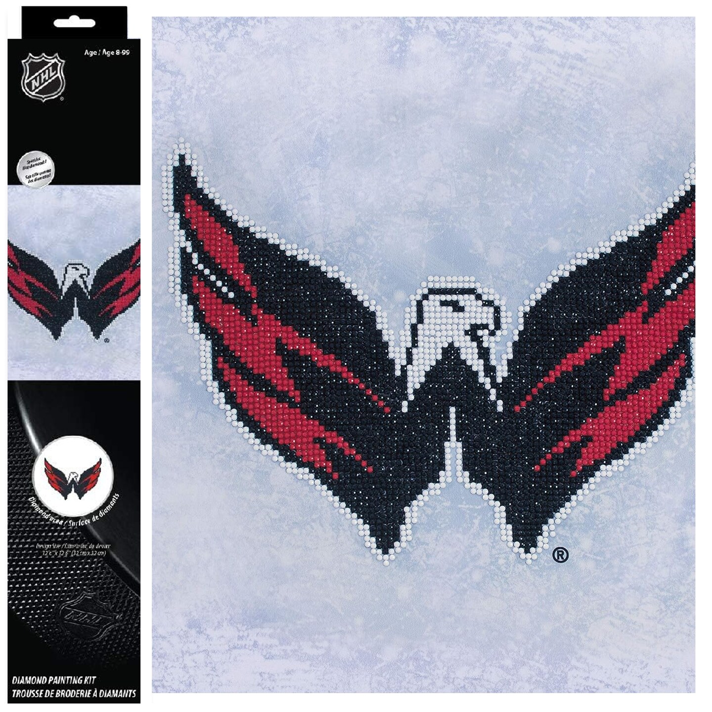 Diamond Dotz NHL Washington Capitals Diamond Painting Kits for Adults - Diamond Art Kits a Relaxing Creative Craft Kit with Dotz Gems