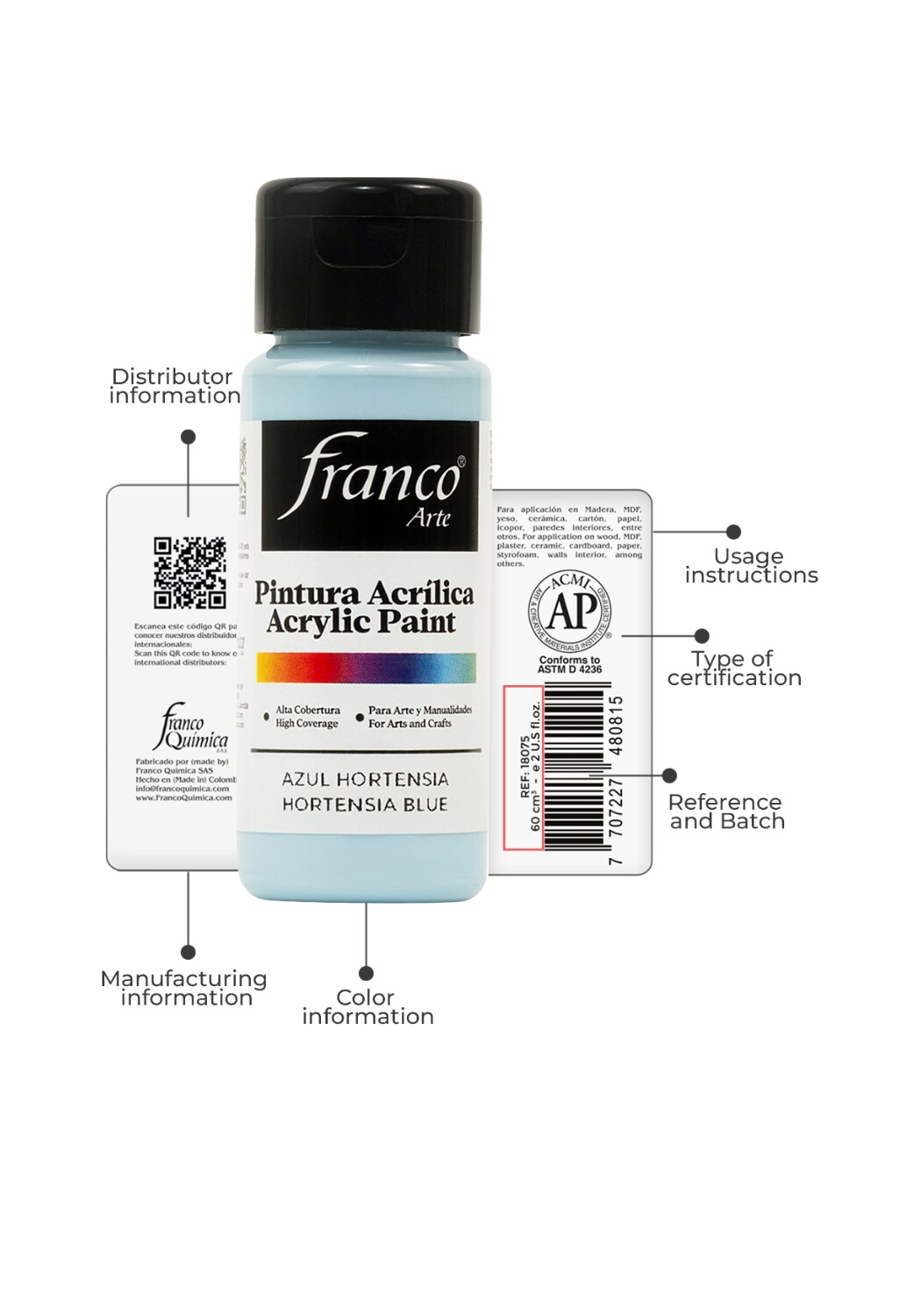 18091 Acrylic Paint 2 U.S fl oz / Hortensia Blue