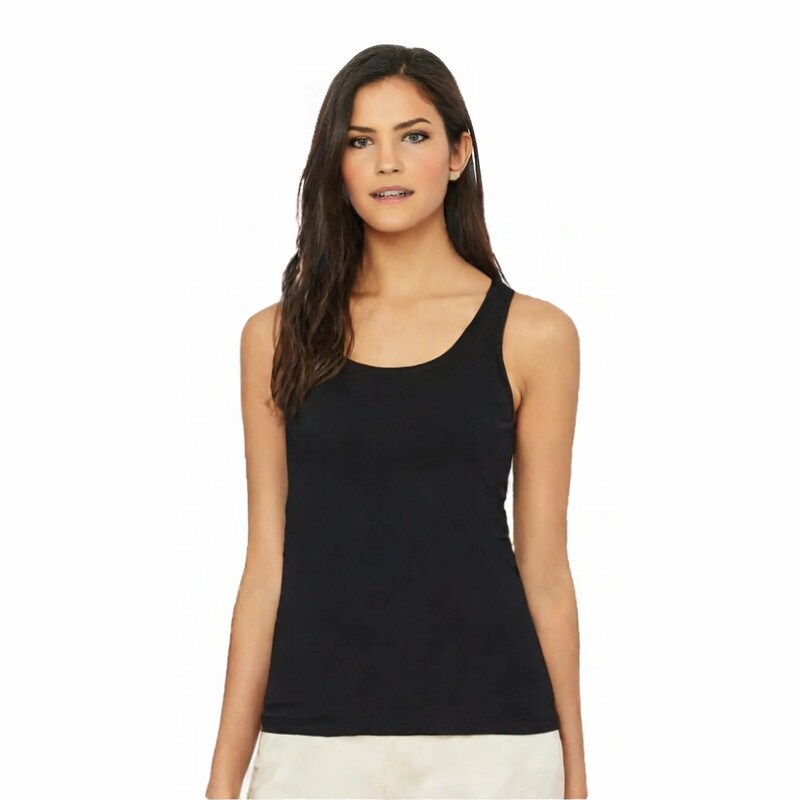 Ladies Cotton Ribbed Knit Racerback Tank Top