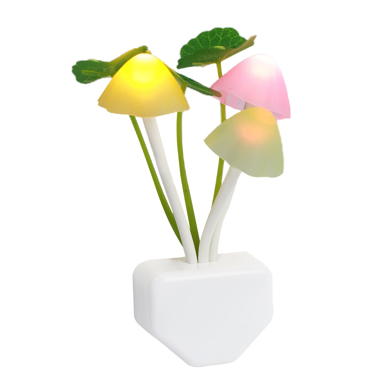 Us Eu Plug Adapter Led Night Lamp Discolor Light Sense Control Mushroom Lamp