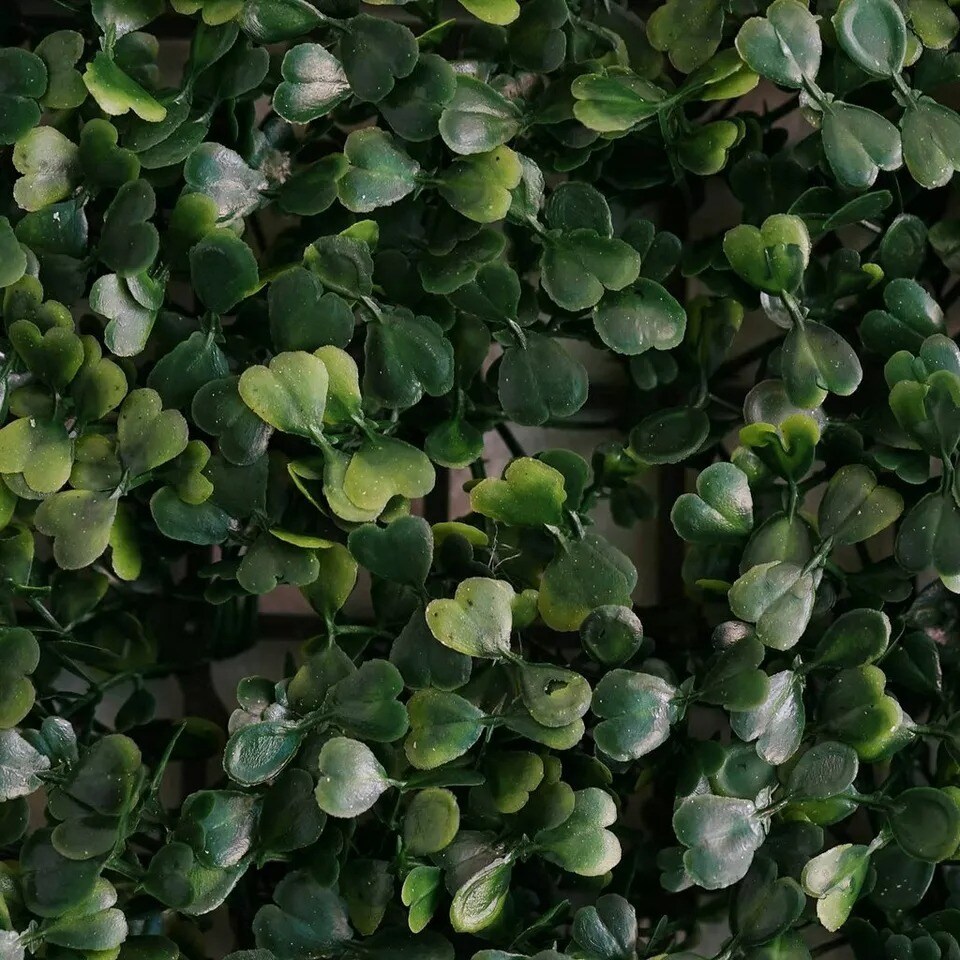4 pcs Green Small Artificial UV Protected Leaves Wall Backdrop Panels Wedding