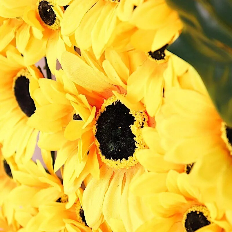 4 Yellow Artificial Sunflowers Silk FLOWERS WALL Backdrop Panels Party Events