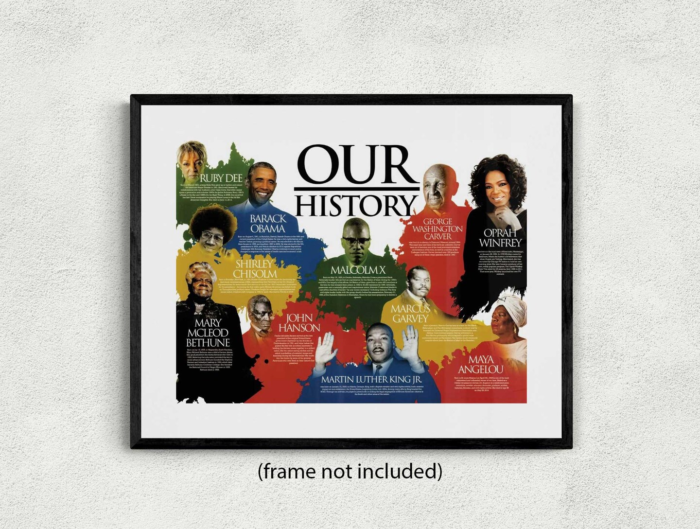 Our Black History Poster African American Classroom Print, 24&#x22;x18&#x22;, Unframed