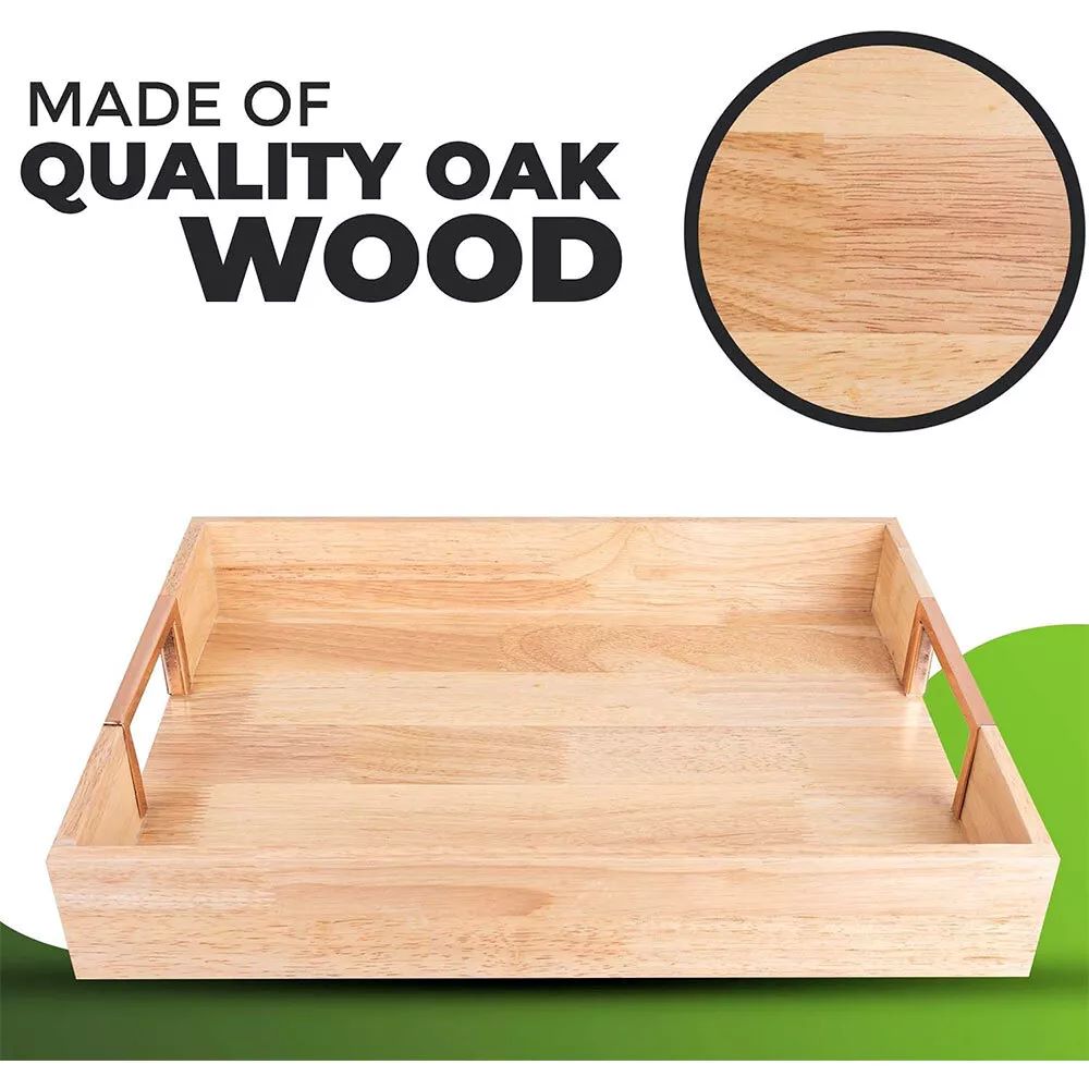 Kitcheniva Wood Serving Tray With Handle