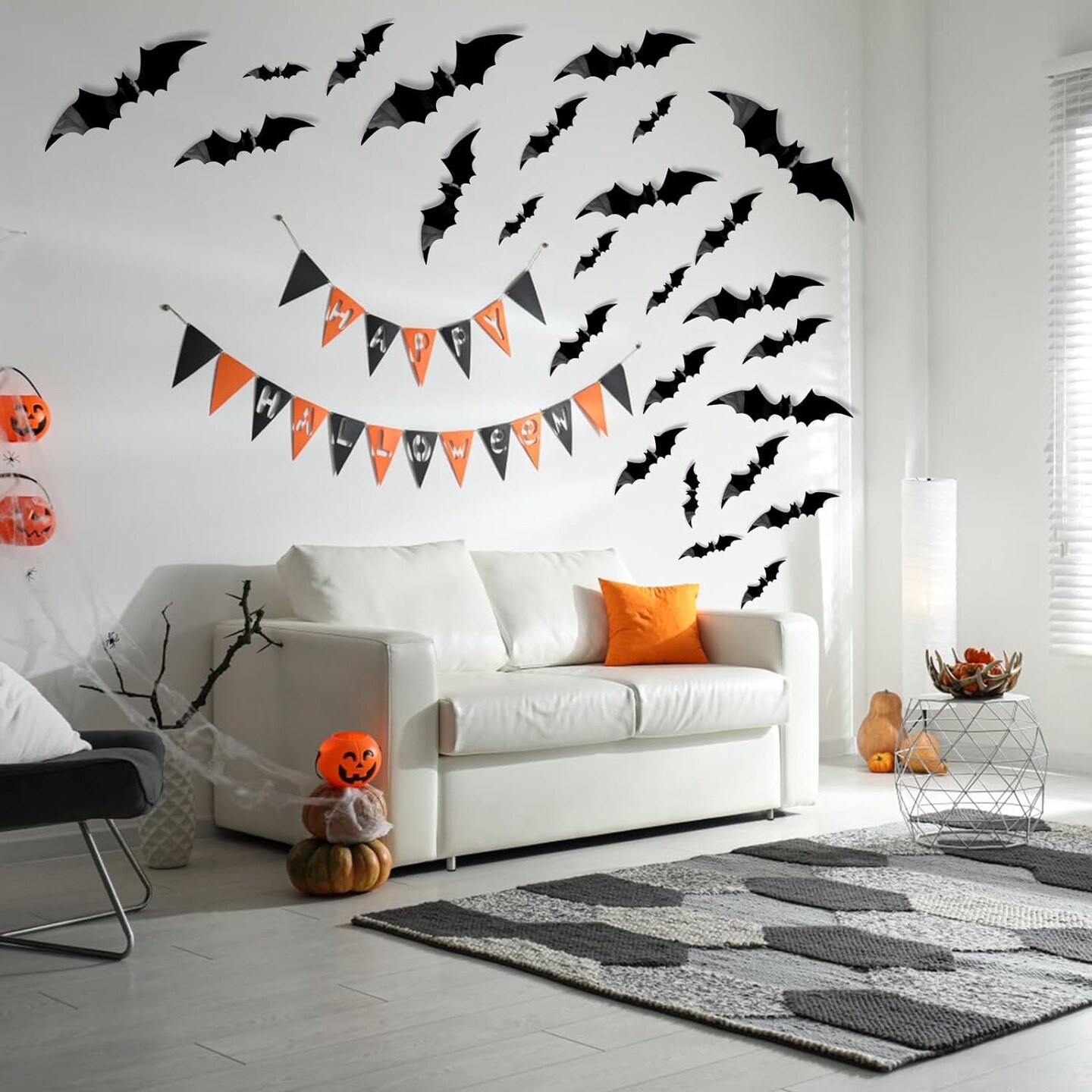Halloween Decorations Clearance Bats 96 Pcs, Halloween Decorations Indoor Clearance, Halloween Decor Wall Decor, Bats Halloween Decorations outside Clearance for Bedroom Halloween Party Decorations