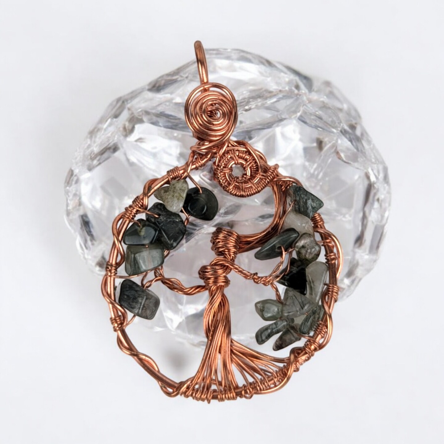 Tree of Life Genuine Quartz Copper buy Wire Necklace