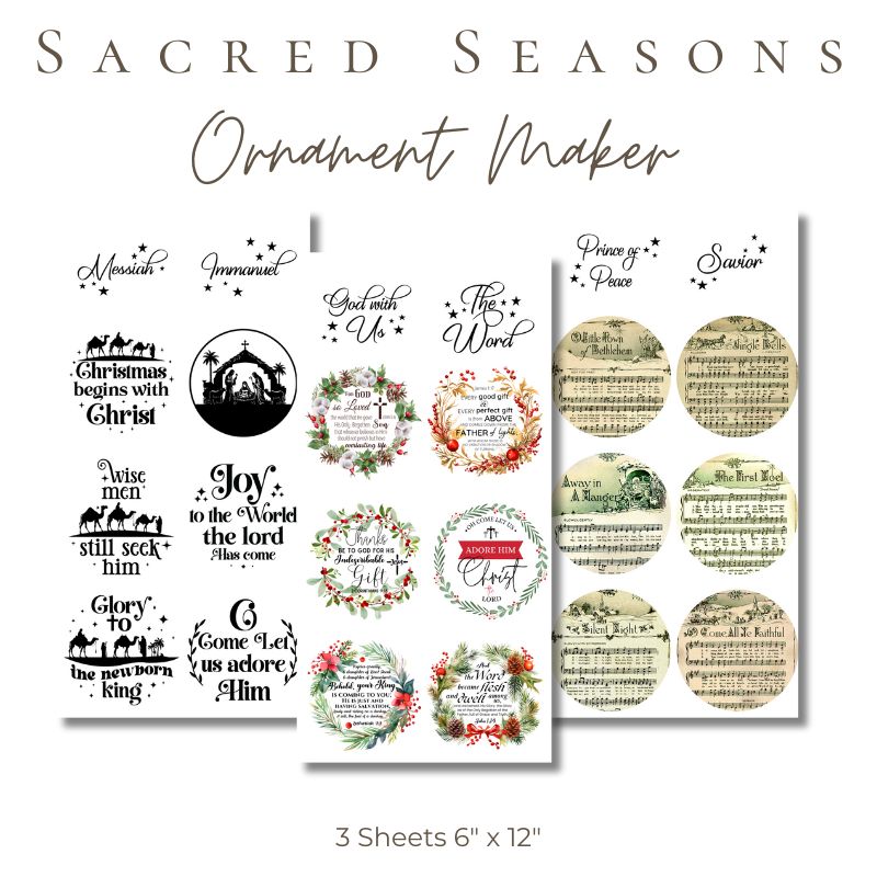 Sacred Season Ornament Maker Rub-On Transfers, Christian Rub-On ...