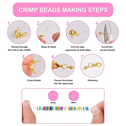6100 Pieces Polymer Clay Beads for Bracelets Making Aesthetic Kit 24 Colors Flat Heishi Beads for Jewelry Making DIY Set with Letter Beads, Smile Face Beads and Charms for Girls Gift