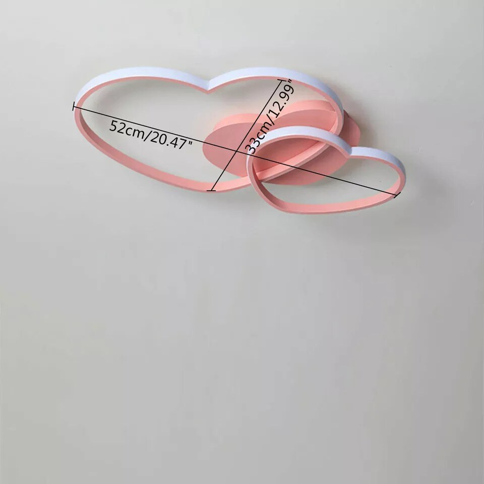 Modern Acrylic Chandelier Lamp LED Heart Shape Flush-Mount Ceiling Light Fixture