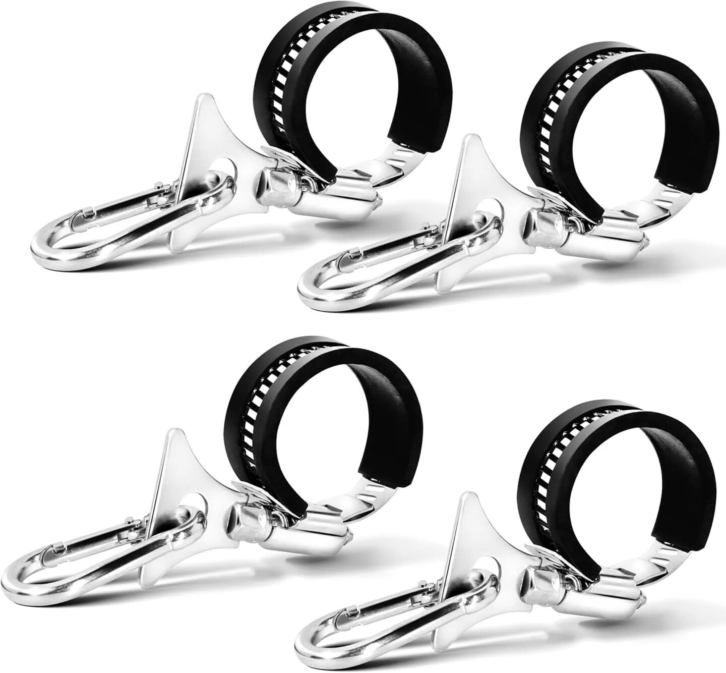 4 Pack Flagpole Clamp and Clip Kit Stainless Steel Metal Hose Clamp Rings